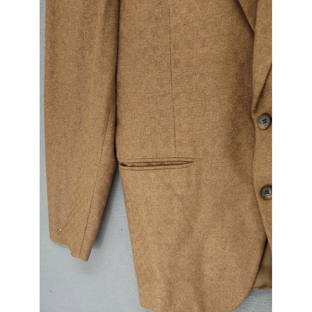 Amalfe Orsini Men Blazer 42 Brown Wool Blend Casual Tweed Style Two Button Coat